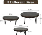 3 Pcs Buffet Risers, Wood Round Food Riser Dessert Table Display Stand Set for Party Wood Cupcake Stands Nesting Table for Home Decor (Walnut) - Image 3