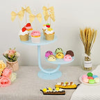 2 Tier Cake Stand, Metal Cupcake Stand Dessert Display Trays of 10/8 Inch, Tall Cake Stand for Wedding, Baby Shower, Home Decor, Throw Events and Parties (Blue) - Image 6
