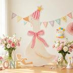 One Silly Goose Birthday Decorations Life Size Cardboard Cutout 35 x 24 Inch, Silly Goose Backdrop Stand Up for 1st Birthday Party, Baby Shower & Duck Farm Animal Birthday Photo Prop (Peach Pink) - Image 5