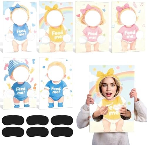 6 Sets Baby Shower Feed The Baby Game, Funny Blindfolded Baby Shower by Unknown