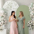 Tegeme 2 Set Sage Green Floral Arch Cover 7.2ft 6.6ft Stretchy Backdrop - Image 6