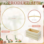 FoldTier 24 Pcs 14 Inches Metal Floral Hoop Centerpiece with Tables Stand - Image 2