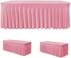 Pink Spandex Table Cloths for 6 foot Rectangle Tables, Baby Shower 2 Pcs by HolidayIdeas