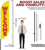 Welcome 2 Sign Feather Flag Pole Kit for Outdoor by Mavis Printing | 15 FEET Long Polyester Outdoor Banner Flag for Easy Hang | HD Print Swooper Flag Pole Mount to Celebrate Welcome 2 - Image 3