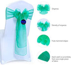 MDS Pack of 100 Organza Chair Sashes for Wedding & Event Décor – Green - Image 3
