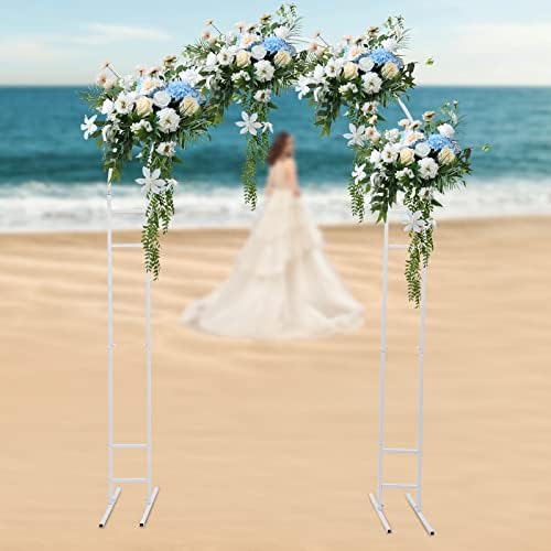 7.2 FT Metal Wedding Arch Backdrop Stand, White Balloon Arch Backdrop Stand, Wedding Arch Frame for Wedding Ceremony, Bridal, Garden, Yard, Photo Booth,Indoor Outdoor Party Decoration - Image 6