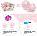 Pearl Pink White Balloons Double Stuffed Pastel Light Pink Balloon Arch Kit With Long Balloons for Baby Shower Birthday Bridal Wedding Princess Party Decorations - Image 6
