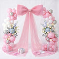 39x70 Inch Extra Large Pink Bow Decorations, Giant Tulle Bow for Wedding Backdrop, Big Coquette Room Wall Decor, Bridal Shower Baby Birthday Party Arch Supplies (Pink) by Unknown