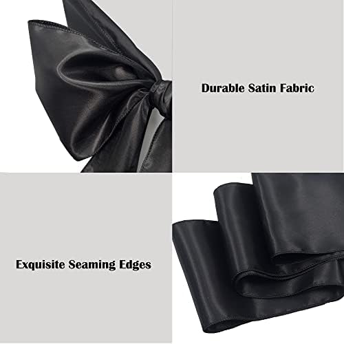 Black Satin Chair Sashes Bows for Chair,7x108inchs,50pcs - Image 3