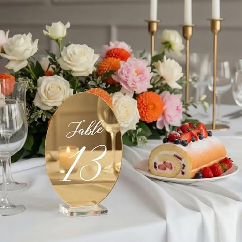 Novabright 1-15 Oval Wedding Table Number Plates with Transparent Stand - Image 5