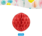 PATIKIL 10pcs 14" Honeycomb Balls Tissue Paper Pom Poms, Party Hanging Paper Honeycomb Balls Decoration for Birthday Wedding Home Backdrop Decor, Red - Image 3