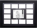 Creative Picture Frames Custom Calligraphy 12 Month Timeline Newborn Collage 18 By 22-Inch Picture Frame With Black Mat And Wall Hangers, Black by CreativePictureFrames
