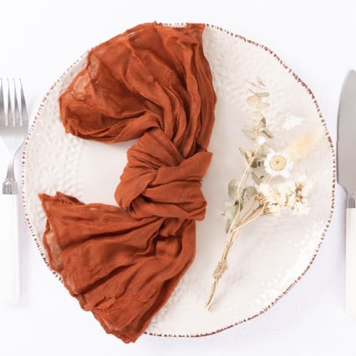 DeZerlor Fall Terracotta Cheese Cloth Napkins Set of 100 for Wedding Party - Image 4