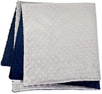 MEG Original Navy Blue & Silver Gray Minky Dot Baby Blanket 601 - Image 5