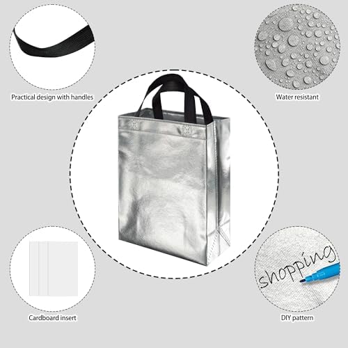 BLEWINDZ 100 Medium Reusable Gift Bags with Handles - Ideal Party Favors & Shopping Bags (10 Colors) - Image 6
