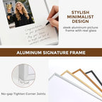 Signature Picture Frame 16x20, Aluminum Signable Frame with Glass, Silver - Image 3