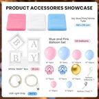 Gender Reveal Decorations Kit-Backdrop, Balloons & Lamp String - Image 3