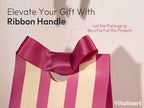 Vitalizart Striped Paper Gift Bags With Ribbon Handles Small Bulk Pack - Image 5