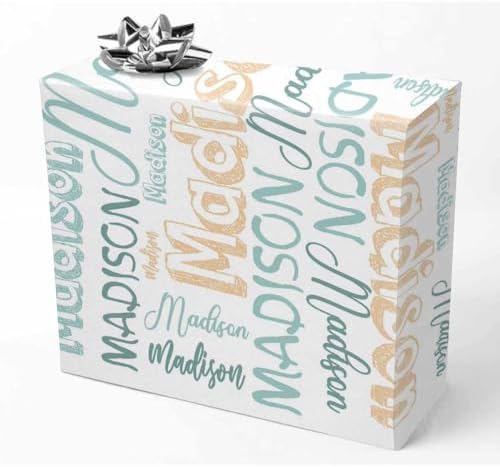 AOFUN Wrapping Paper Roll with Printed Name Wrapping Paper For Him Just Because Gifts For Her Gift for Mother Father Day Birthday Christmas Day 5 Rolls 58" x 23" by Unknown