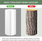 SaitiMade Set of 5 - Wood Cylinder Pedestal Stand Covers - Image 4