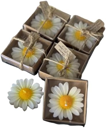 20 pcs Personalized Daisy Candles Party Favors, Wedding Favors for Guests, Baby Shower Favors, Bridal Shower Gifts, Customized Candle Favors in Bulk by PearlsavonPartyFavors
