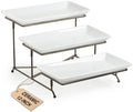 LAUCHUH 3 Tier Serving Tray for Party, Porcelain Tiered Serving Tray Stand by LAUCHUH