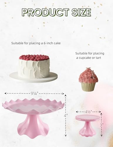 6 Pcs Mini Cup cake stand for Party, Wedding, Birthday, Baby Shower, Anniversary (Pink) - Image 2
