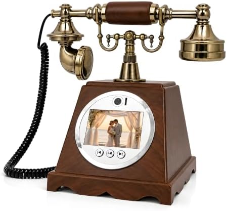 Video Audio Guest Book Wedding Phone, 3.5” 1080P Video Guestbook Phone for Wedding, Bridal Shower, Birthday Party, Baby Shower, Anniversary Engagement (Wood-Toned Brown) by WORVABEAudioGuestBook