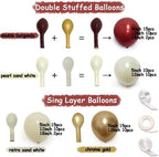Burgundy Gold Balloons Garland Double Stuffed Wine Red Sand White Balloons Metallic Gold Latex Balloons Arch Kit for Bridal Wedding Christmas Baby Shower Birthday Party Decoration - Image 7