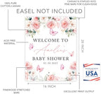 Andaz Press Butterfly Baby Shower Decorations - 16x20-Inch "A Little Butterfly Is On Her Way" Personalized Sign, Peach Florals Welcome To Baby Shower Guest Book Alternative - Image 2