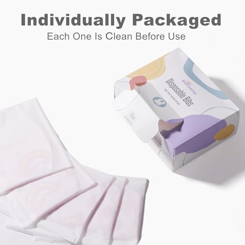 SUNVENO Disposable Baby Bibs with Crumb Catcher Pocket, Leakproof Liner, Adjustable Adhesive Tabs, Individually Wrapped - Image 4