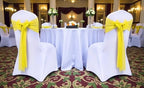 MDS Pack of 25 Chiffon Chair Sashes for Wedding & Event Décor - Yellow - Image 2