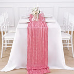 6 Pack Rose Pink Cheesecloth Table Runner 120 Inch Boho Wedding Decor - Image 4