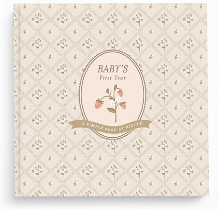 Lucy Darling Cottage Floral Baby Memory Book – First Year Journal, 5-Year Milestone Scrapbook & Photo Album – Keepsake for Baby Boy or Girl – Ideal Gift by LucyDarling