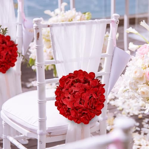 Red Hydrangea Flower Balls for Centerpieces,12 PCS, 8 Inch - Image 7