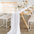 20 Pack Cheesecloth Table Runner - 17x108 Inch White Boho Gauze Cheese Cloth Table Runners for Baby Bridal Shower Decoration Wedding Party Summer Garden Farmhouse - Image 5