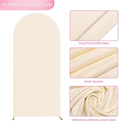 Wokceer 6FT Arch Backdrop Stand and Cover Set,Arch Stand with Beige Cover - Image 5