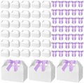 60 Pcs Bow Treat Boxes White Treat Gift Boxes with Satin Ribbon, Coquette Bow Themed Candy Box for Party Favor Snacks Cookie Wedding Birthday Bridal Baby Shower 6.4 x 3.6 x 3.2 Inches(Purple) by Unknown