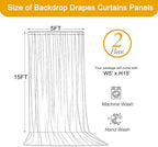 10FT x 15FT Wrinkle-Free Brown Backdrop Curtains for Wedding, 2 Panels Brown Fabric Photo Background Drapes for Wedding Reception, Birthday, Bridal & Baby Shower Decorations Photography - Image 6