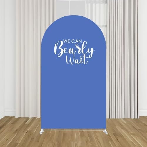 Lake Blue Arch Backdrop Stand Covers Baby Shower Party Decorations We Can Bearly Wait Theme Arches Background Fabric Cover Birthday Parties Banquets Decor Props (4.6x8FT) - Image 3