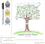 Baby Boy Loved to the Moon and Back Fingerprint Tree, 8.5x11 Inch - Image 6
