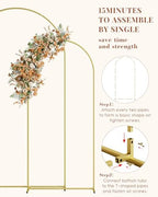 Wedding Arch, Metal Arch Backdrop Stand, Gold, 7.2FT, 6FT - Image 4