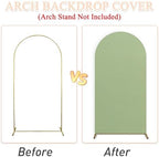 Sage Green Chiara Arch Cover Set of 3 Spandex Fitted Wedding Arch Covers 4ft 5ft 6ft Arched Backdrop Cover Arches Backdrop Stand Cover for Happy Birthday Baby Shower Graduation Party Decorations - Image 6