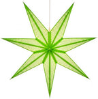 GalaxyArts 7-Point Paper Star Lantern - Striped Cutout Hanging Light Decoration - Foldable Star Lamp Shade for Home, Party, Christmas, Wedding Décor - Indoor/Outdoor Hanging Star(Parrot Green) by GALAXYARTS