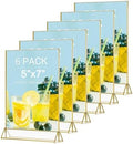 5X7 Gold Picture Frame Acrylic Sign Holder,Wedding Signs Table Numbers Menu Holders 6Pack by Unknown
