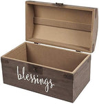 Hanna Roberts Card and Gift Fund Antique Brown Wood Box Chest for Weddings, Birthdays, Graduations, Baby and Bridal Showers, 13.3" x 7.5" x 7.8", Blessings - Image 4