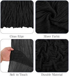 Showgeous 16 Pack Black Cheesecloth Table Runner 17 x 108 Inch - Image 4