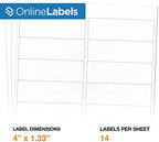 OnlineLabels 4" x 1.33" Labels - White Matte - Inkjet/Laser - 10,000 Sheets - Image 2