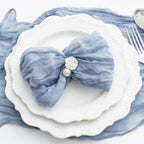 60 Pack Dusty Blue Cheesecloth Napkins Washable 21x21 Inches Dusty Blue Cloth Napkins Set of 60 Bridal Baby Shower Dinner Table Napkins for Wedding Rustic Boho Cotton Gauze Summer Party Table Decor - Image 6