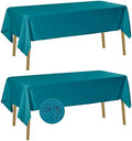 Fokitut 2 Pack Waterproof Rectangle Tablecloth, 60x120 Inch,Stain Resistant and Wrinkle Polyester Table Cloth, Fabric Table Cover for Kitchen Dining, Wedding, Party, Holiday Dinner-Caribbean Blue by BalsaCircle